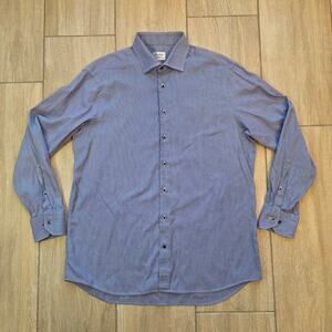 Stenstroms Fitted Body 17.5 44 Blue Twofold Cotton Dress Shirt